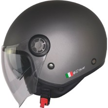 Free-M 612 Yarım Motosiklet Kaskı Mat Gri