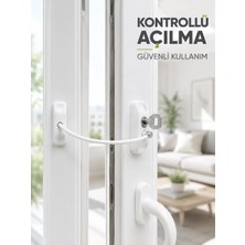 Poebgo Familys Beyaz Kablolu Pencere Kilidi Anahtarlı Güvenlik Sistemi Çocuk Koruma Aparatı