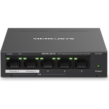 Mercusys MS105GP, 5-Port Gigabit Desktop Switch With 4-Port Poe+