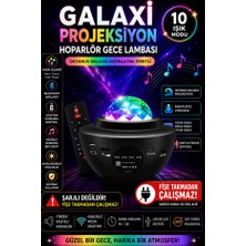 Yıldızlı Projektör Tavan Bulutsu Galaxy Lazer Işıklı Disko Topu Bluetooth Hoparlör Parti LED Lambası
