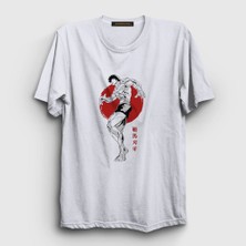 Presmono Unisex Beyaz Fighter Anime Hanma Baki T-Shirt