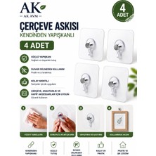Ak Avm 4 Adet Güçlü Yapışkanlı Duvar Vidası – Matkapsız Elbise & Çerçeve Askısı