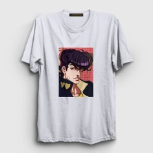 Presmono Unisex Beyaz Josuke Joestar Anime Jojo T-Shirt