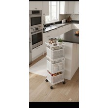 Yıldıray Metal Sebzelik Büyük Boy 3 Katlı Tekerlekli