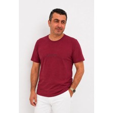 SSO Likralı Bisiklet Yaka Yazı Baskılı Kısa Kol Erkek T-Shirt