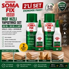 ( 2 Adet ) Somafix S663 Mdf Hızlı Yapıştırıcı Seti 400 ml + 100 gr x 2 Adet – 2'li Ekonomik Paket