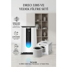 Dreo Air Purifier 338S Akıllı Hava Temizleyici 18 Db Ultra Sessiz 3 Aşamalı Hepa Filtre + Yedek Filtre Seti