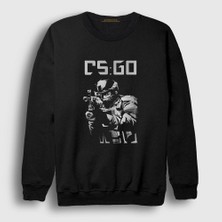 Presmono Unisex Siyah Sniper Oyun Counter Strike Cs Go Sweatshirt