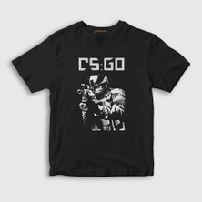 Presmono Unisex Çocuk Siyah Sniper Oyun Counter Strike Cs Go T-Shirt