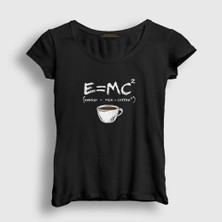 Presmono Kadın Siyah Emc2 Science Albert Einstein T-Shirt
