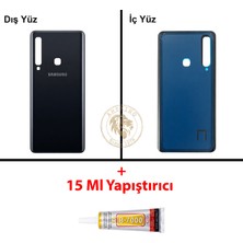 Arsking Samsung Galaxy A9 2018 A920 Siyah Renk Arka Kapak + B7000 Yapıştırıcı Arka Cam Batarya Kapağı Pil Kapağı Lazer Kesim Back Cover Galaxy A9 2018 Uyumlu