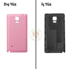 Arsking Samsung Galaxy Note 4 Pembe Renk Arka Kapak Arka Cam Batarya Kapağı Pil Kapağı Lazer Kesim Back Cover Galaxy Note 4 Uyumlu