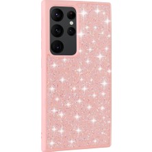Galaxy S24 Ultra Kılıf Simli Pırlanta Taşlı Kamera Yükseltili Silikon Cherena