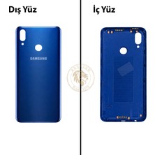 Arsking Samsung Galaxy A10S Mavi Renk Arka Kapak Arka Cam Batarya Kapağı Pil Kapağı Lazer Kesim Back Cover Galaxy A10S Uyumlu
