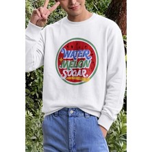 Oksit Bs Watermelon Sugar Karpuz Baskılı Unisex Bisiklet Yaka Sweatshirt