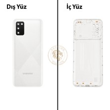 Arsking Samsung Galaxy A02S Beyaz Renk Kasa Orta Kasa Gövde Full Kasa Kapak Middle Frame Housing Galaxy A02S Uyumlu