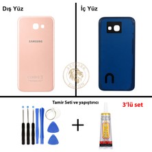 Arsking Samsung Galaxy A5 2017 A520 Pembe Renk Arka Kapak + Tamir Seti + B7000 Yapıştırıcı Arka Cam Batarya Kapağı Pil Kapağı Lazer Kesim Back Cover Galaxy A5 2017 Uyumlu