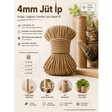 Pechi 4 mm Doğal Jüt Kedi Tırmalama Ipi