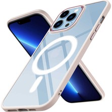 iPhone 13 Pro Kılıf Magsafe Şeffaf Arka Yüz Kamera Yükseltili Silikon Cherena