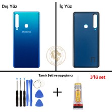 Arsking Samsung Galaxy A9 2018 A920 Mavi Renk Arka Kapak + Tamir Seti + B7000 Yapıştırıcı Arka Cam Batarya Kapağı Pil Kapağı Lazer Kesim Back Cover Galaxy A9 2018 Uyumlu
