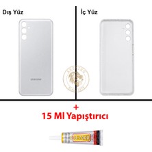 Arsking Samsung Galaxy M14 Gümüş Renk Kasa + B7000 Yapıştırıcı Orta Kasa Gövde Full Kasa Kapak Middle Frame Housing Galaxy M14 Uyumlu
