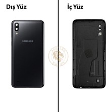 Arsking Samsung Galaxy M10 Siyah Renk Arka Kapak Arka Cam Batarya Kapağı Pil Kapağı Lazer Kesim Back Cover Galaxy M10 Uyumlu