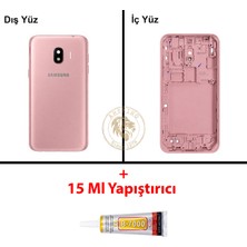 Arsking Samsung Galaxy J2 Pro 2018 J250 Pembe Renk Kasa + B7000 Yapıştırıcı Orta Kasa Gövde Full Kasa Kapak Middle Frame Housing Galaxy J2 Pro Uyumlu