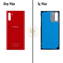 Arsking Samsung Galaxy Note 10 Kırmızı Renk Arka Kapak Arka Cam Batarya Kapağı Pil Kapağı Lazer Kesim Back Cover Galaxy Note 10 Uyumlu