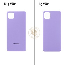 Arsking Samsung Galaxy A22 5g Mor Renk Arka Kapak Arka Cam Batarya Kapağı Pil Kapağı Lazer Kesim Back Cover Galaxy A22 Uyumlu