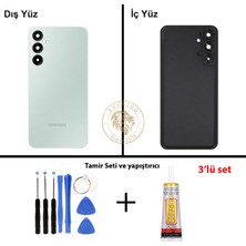 Arsking Samsung Galaxy A16 5g Yeşil Renk Lensli Arka Kapak + Tamir Seti + B7000 Yapıştırıcı Arka Cam Batarya Kapağı Pil Kapağı Lazer Kesim Back Cover Galaxy A16 Uyumlu