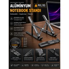 Katlanabilir Ayarlı Dizüstü Alüminyum Notebook Stand Macbook Tablet Laptop Standı