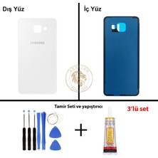 Arsking Samsung Galaxy A3 2016 A310 Beyaz Renk Arka Kapak + Tamir Seti + B7000 Yapıştırıcı Arka Cam Batarya Kapağı Pil Kapağı Lazer Kesim Back Cover Galaxy A3 2016 Uyumlu