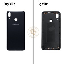 Arsking Samsung Galaxy A10S Siyah Renk Arka Kapak Arka Cam Batarya Kapağı Pil Kapağı Lazer Kesim Back Cover Galaxy A10S Uyumlu
