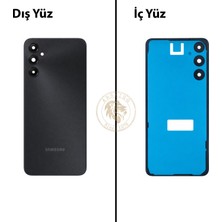 Arsking Samsung Galaxy A05S Siyah Renk Lensli Arka Kapak Arka Cam Batarya Kapağı Pil Kapağı Lazer Kesim Back Cover Galaxy A05S Uyumlu