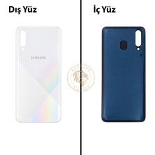 Arsking Samsung Galaxy A30S Beyaz Renk Arka Kapak Arka Cam Batarya Kapağı Pil Kapağı Lazer Kesim Back Cover Galaxy A30S Uyumlu