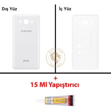 Arsking Samsung Galaxy J5 2016 J510 Beyaz Renk Arka Kapak + B7000 Yapıştırıcı Arka Cam Batarya Kapağı Pil Kapağı Lazer Kesim Back Cover Galaxy J5 2016 Uyumlu