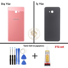 Arsking Samsung Galaxy J4 Plus Pembe Renk Arka Kapak + Tamir Seti + B7000 Yapıştırıcı Arka Cam Batarya Kapağı Pil Kapağı Lazer Kesim Back Cover Galaxy J4 Plus Uyumlu