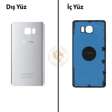 Arsking Samsung Galaxy Note 5 Gümüş Renk Arka Kapak Arka Cam Batarya Kapağı Pil Kapağı Lazer Kesim Back Cover Galaxy Note 5 Uyumlu