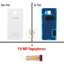 Arsking Samsung Galaxy A5 2016 A510 Beyaz Renk Arka Kapak + B7000 Yapıştırıcı Arka Cam Batarya Kapağı Pil Kapağı Lazer Kesim Back Cover Galaxy A5 2016 Uyumlu