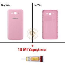 Arsking Samsung Galaxy Grand 2 G7106 Pembe Renk Arka Kapak + B7000 Yapıştırıcı Arka Cam Batarya Kapağı Pil Kapağı Lazer Kesim Back Cover Galaxy Grand 2 Uyumlu