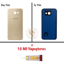 Arsking Samsung Galaxy A5 2017 A520 Gold Renk Arka Kapak + B7000 Yapıştırıcı Arka Cam Batarya Kapağı Pil Kapağı Lazer Kesim Back Cover Galaxy A5 2017 Uyumlu