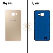 Arsking Samsung Galaxy A7 2016 A710 Gold Renk Arka Kapak Arka Cam Batarya Kapağı Pil Kapağı Lazer Kesim Back Cover Galaxy A7 2016 Uyumlu