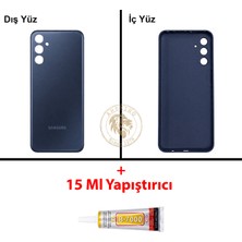 Arsking Samsung Galaxy M14 Lacivert Renk Kasa + B7000 Yapıştırıcı Orta Kasa Gövde Full Kasa Kapak Middle Frame Housing Galaxy M14 Uyumlu