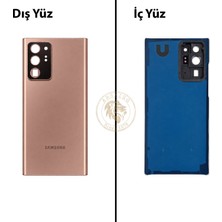Arsking Samsung Galaxy Note 20 Ultra Bronz Renk Lensli Arka Kapak Arka Cam Batarya Kapağı Pil Kapağı Lazer Kesim Back Cover Galaxy Note 20 Ultra Uyumlu