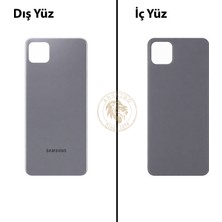 Arsking Samsung Galaxy A22 5g Gri Renk Arka Kapak Arka Cam Batarya Kapağı Pil Kapağı Lazer Kesim Back Cover Galaxy A22 Uyumlu