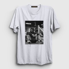 Presmono Unisex Beyaz Grayscale Gym Spor Chris Bumstead T-Shirt