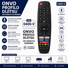 AŞIK STORE 0400-V Onvo Profilo Dijitsu Ses Komutlu Akıllı LED Tv Kumandası Netflix Youtube Prime Video Uyumlu