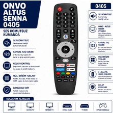 AŞIK STORE Onvo Altus Senna 0405 Akıllı Tv Kumandası – Netflix Youtube Prime Video Uyumlu