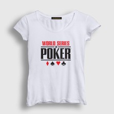 Presmono Kadın Beyaz Wsop World Series Of Poker T-Shirt