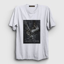 Presmono Unisex Beyaz Yüzüklerin Efendisi Güç Yüzükleri Rings Of Power T-Shirt